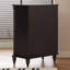 Armoire d'appoint en bois manufacturé noir massif