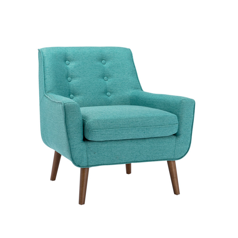 Fauteuil Firminia, Mélange de polyester turquoise
