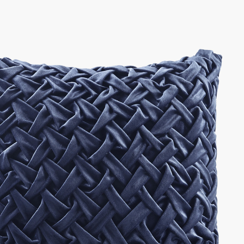 Coussin décoratif carré bleu marine 20 po x 20 po