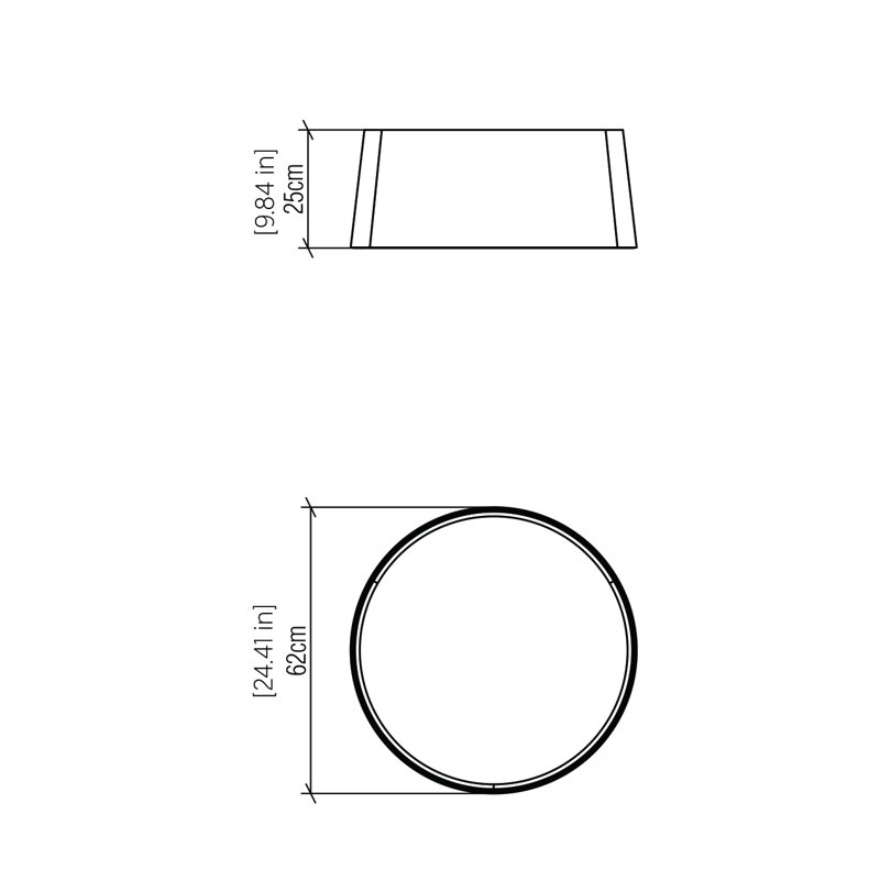 Cônico 1 - Light LED Flush Mount, 9.75" H x 24.18" W x 24.18" D, Organic White