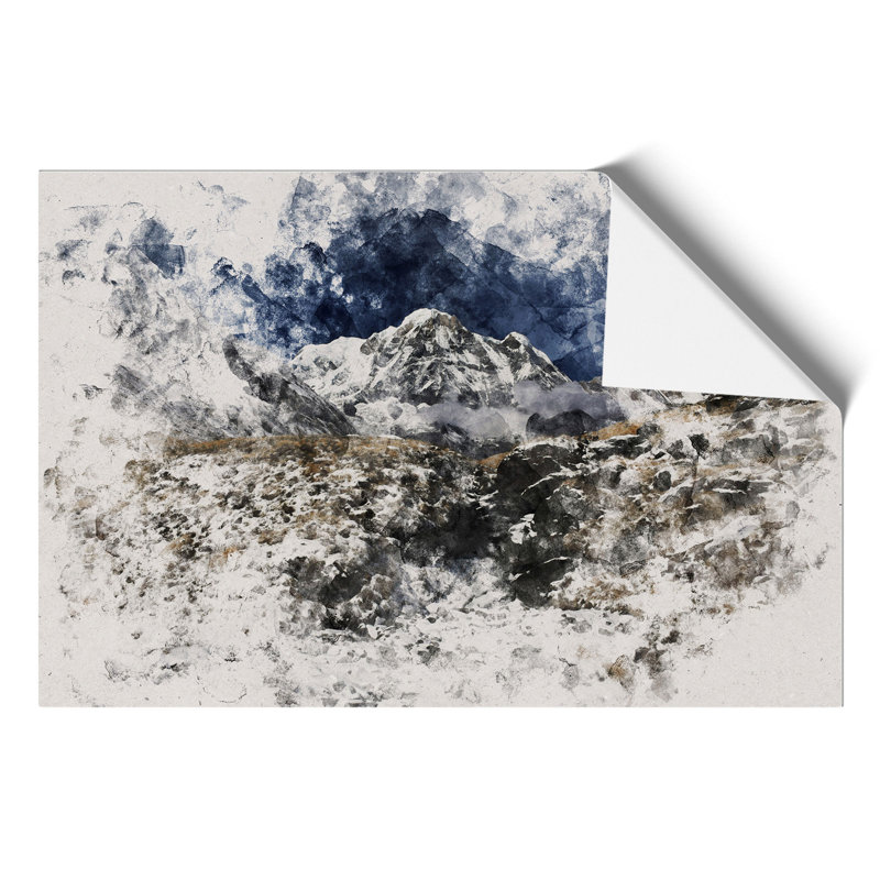 The Annapurna Sanctuary in Nepal Watercolour - Frameless Print, 30cm H x 42cm W x 0.1cm D