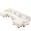 Chenille 4 U en forme de U - avec 2 repose-pieds confortables en blanc pour une personnalisation de l'espace polyvalent élégant du canapé
