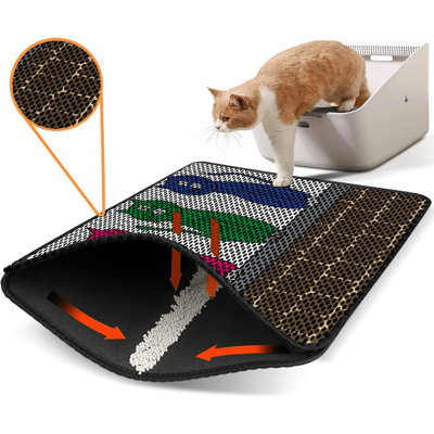 Premium Cat Litter Mat, 18 x 24 inches | 50% PVC / 50% Polyester, Machine Washable & Vacuum Friendly | Durable, Easy-Clean Design for Pet Owners | Protect Your Floors from Litter Messes