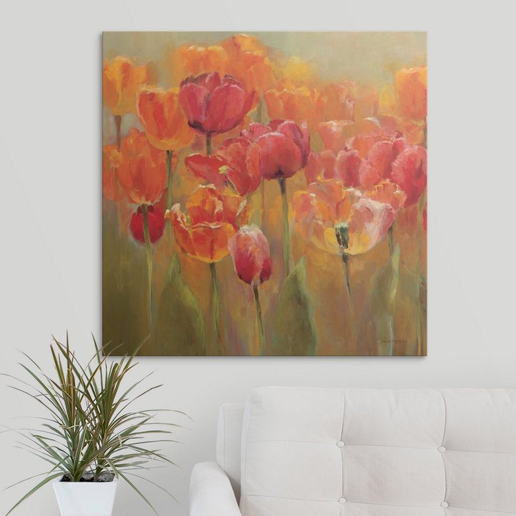 «Anjennette Tulips in the Midst III», reproduction d'art, H 30 po x l 30 po x P 1,5 po, Toile