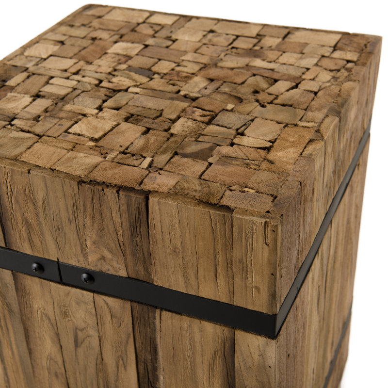 Pierre Solid Wood Block End Table