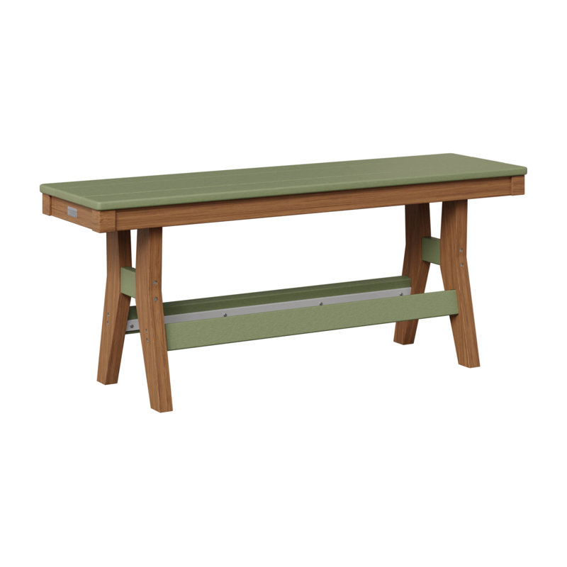Banc portatif Berlin de 44 po, 18" H x 44" W x 12.5" D, Sage/Antique Mahogany