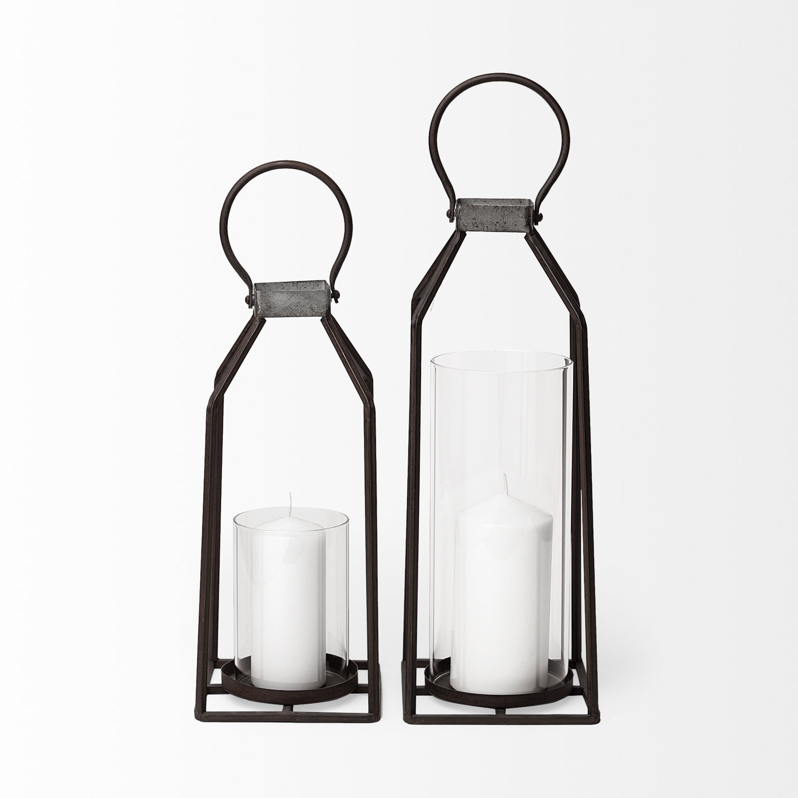 Tabletop Lantern, 16.25" H x 5.5" W x 5.5" D