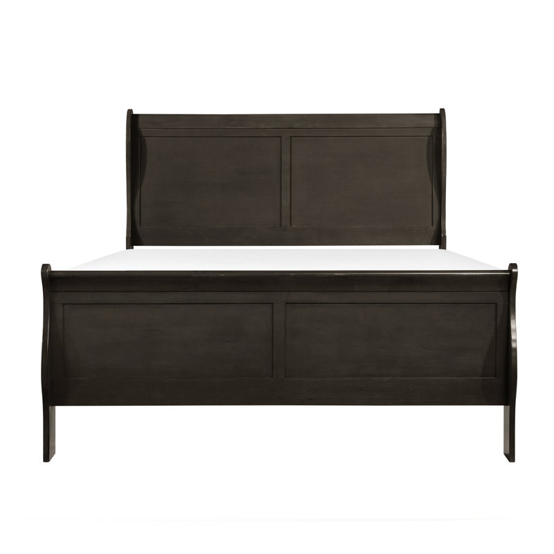 Lit pour chambre à coucher au fini gris teinté, grand lit de style traditionnel pour grand lit, meubles, Grand lit, Gris