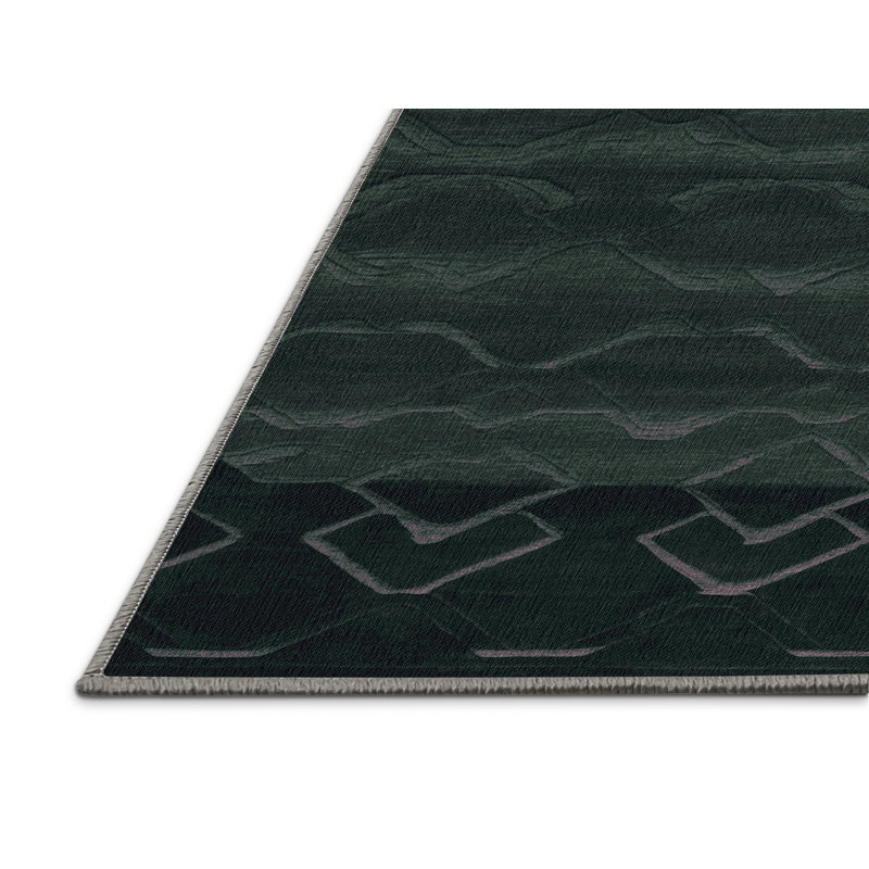 Machine Washable Trellis Gray Area Rug