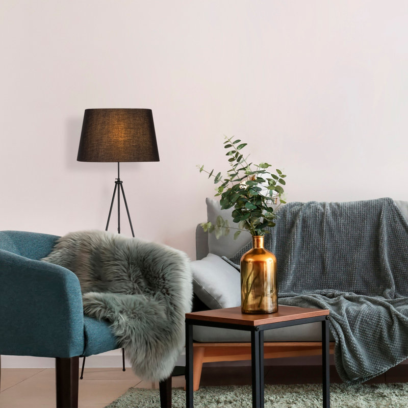 Lampe trépied 64,85 po Cawe, Noir, Brun foncé