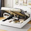 Lit plateforme avec toison blanche et housse de rangement hydraulique efficace-1630150070