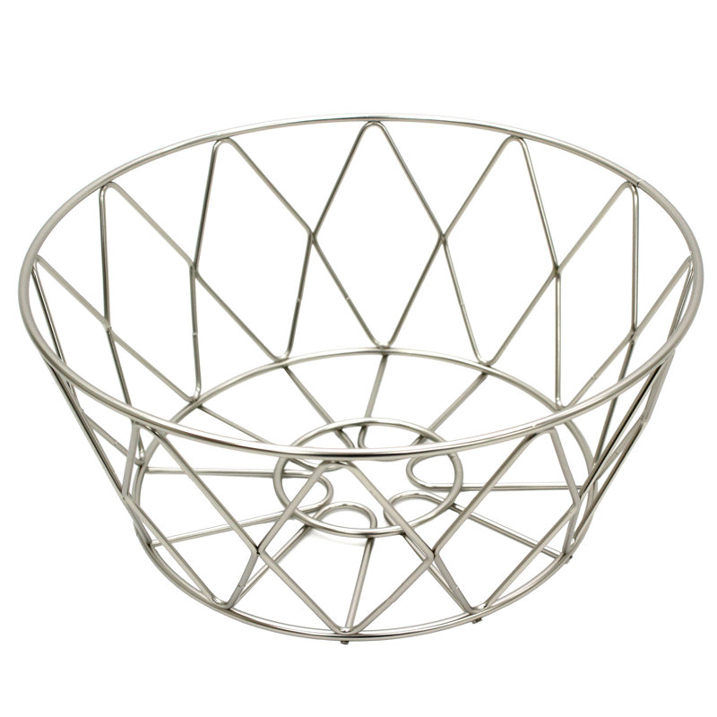 Panier rond en métal, H 4 po x l 10 po x P 10 po