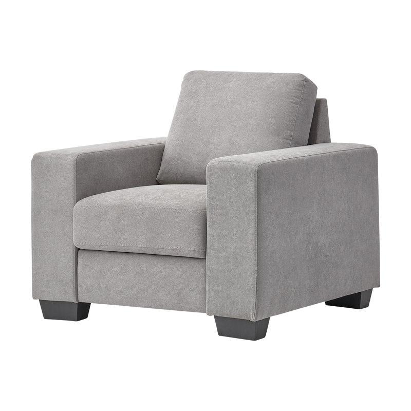 Fauteuil en polyester 37 po, Polyester gris clair
