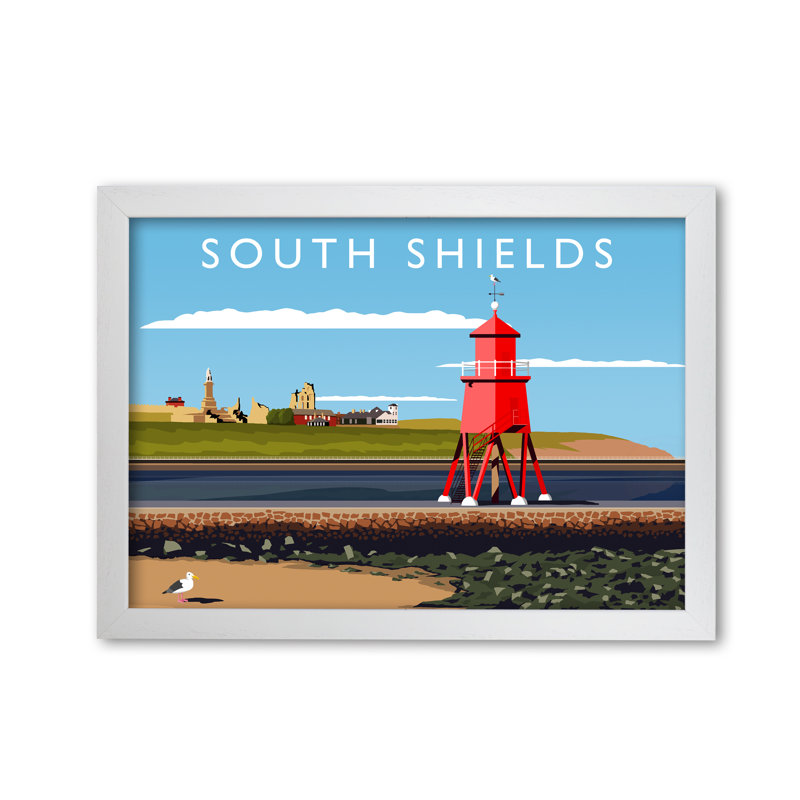 South Shields by Richard O'Neill - Single Picture Frame Print, 29.7 cm H x 42 cm W, White