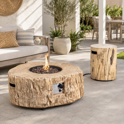 36.6'' W Propane Fire Pit Table with Hidden Tank Design