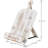 Whitewashed Wood Cookbook Stand – Cutting Board Style Recipe Book Holder with Foldable Kickstand