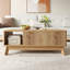 3D Wave Lift-Top Coffee Table with Hidden Storage & Open Shelf, Height Adjustable MDF Centre Table-135865747