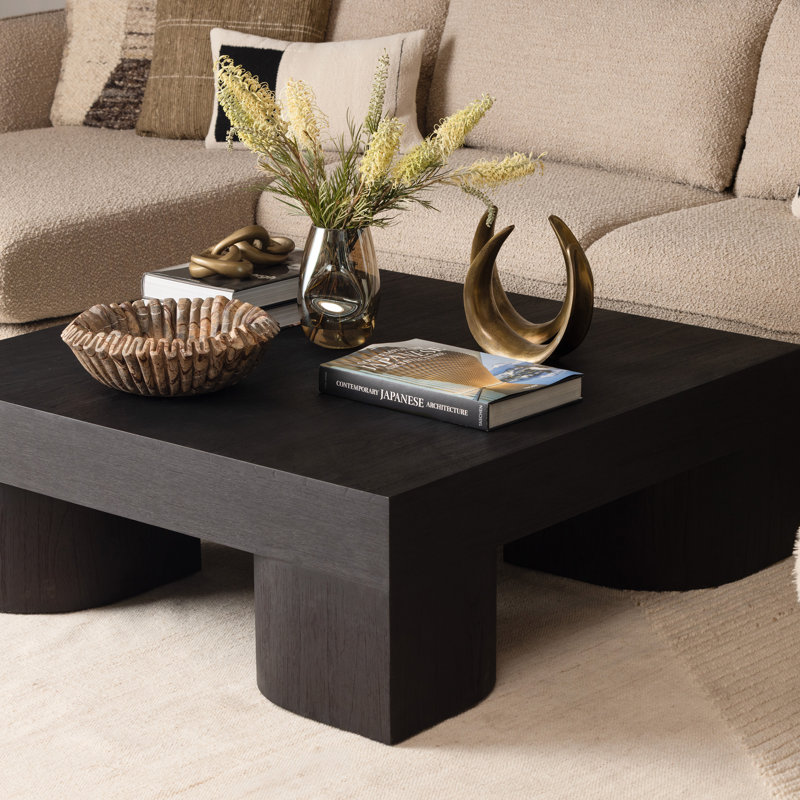 Juna Mindi Wood Coffee Table, Dark Brown, Dark Brown