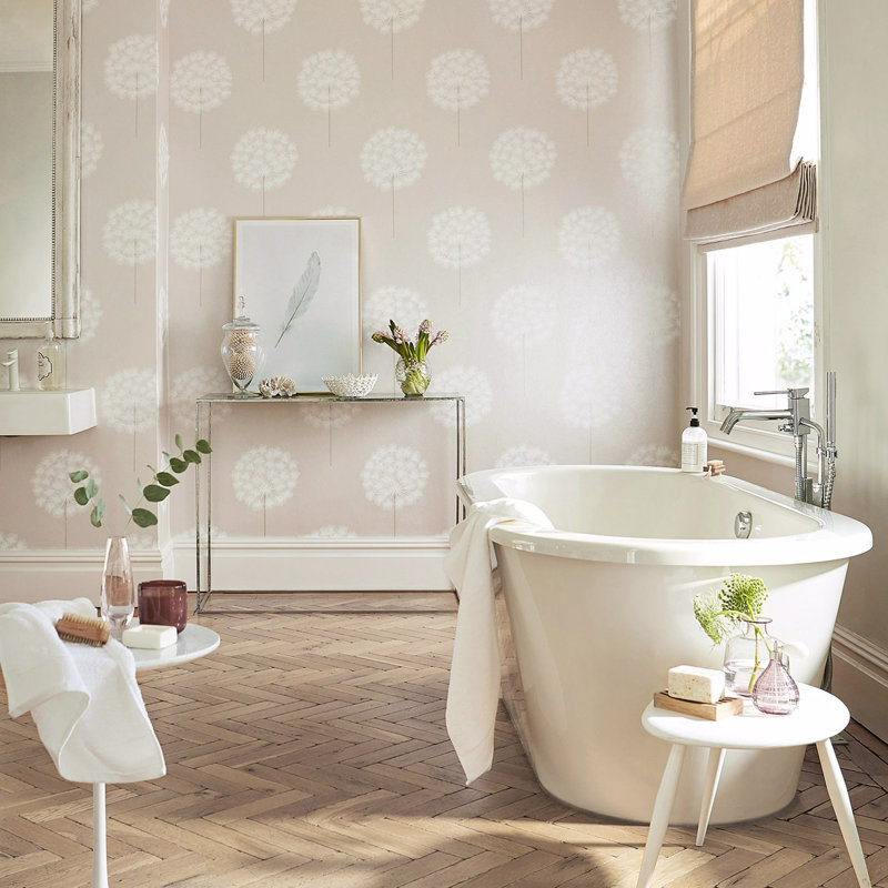 Amity 10.05m x 52cm Wallpaper Roll, Rosegold/Pearl