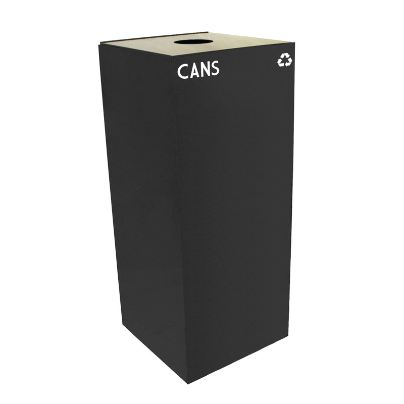 Poubelle de recyclage Geocube 24 gallons, Café noir, Ouverture ronde pour les canettes, 36 gallons