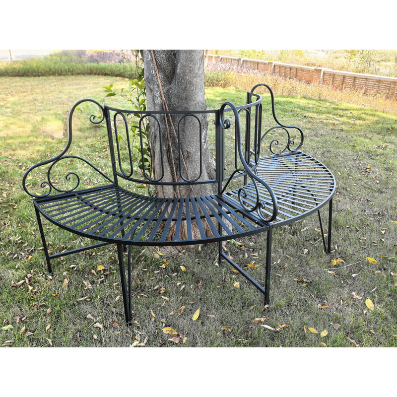 Banc pour arbre en métal Penn, Noir, H 37 po x l 68 po x P 34 po
