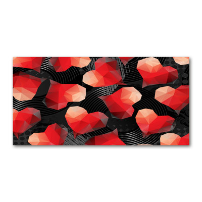 Geometric Hearts - Wrapped Canvas Print