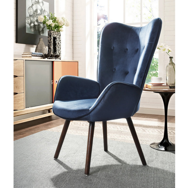 Garmon Velvet Armchair, Blue
