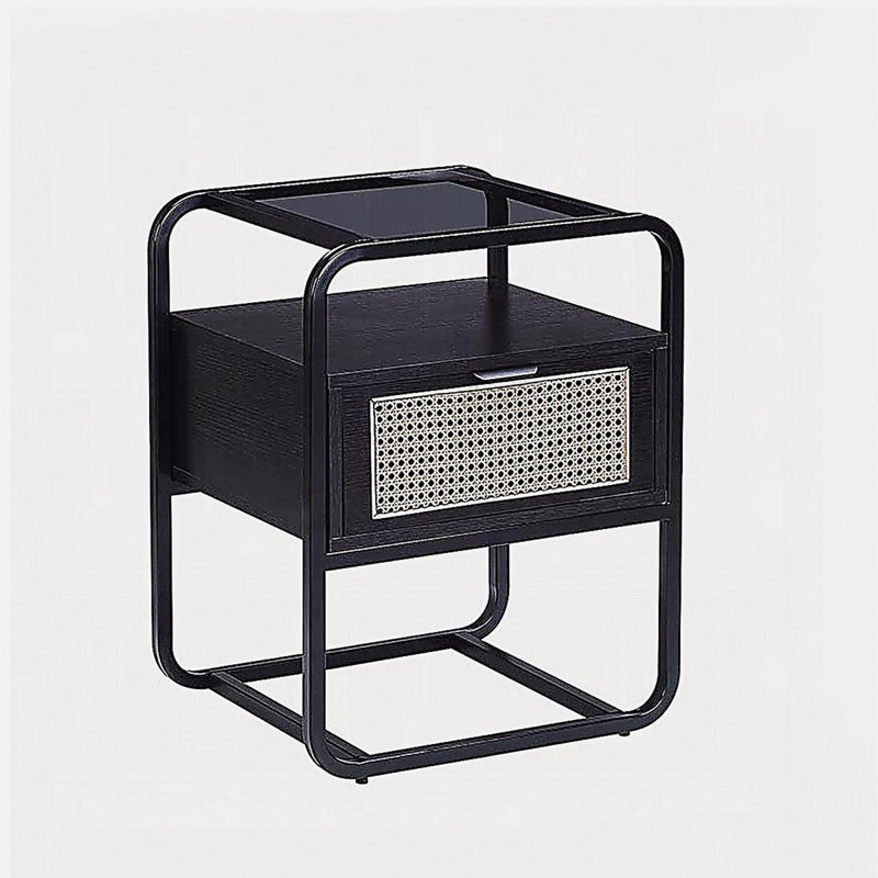 Table d'appoint en métal avec finition noire