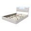 Velvet Storage Bed with 4 Drawers, Tufted Headboard with RGB LED & Charging Station, Beige/Grey, EU Double & King Size 140/160x200cm-1704104620-1704104618