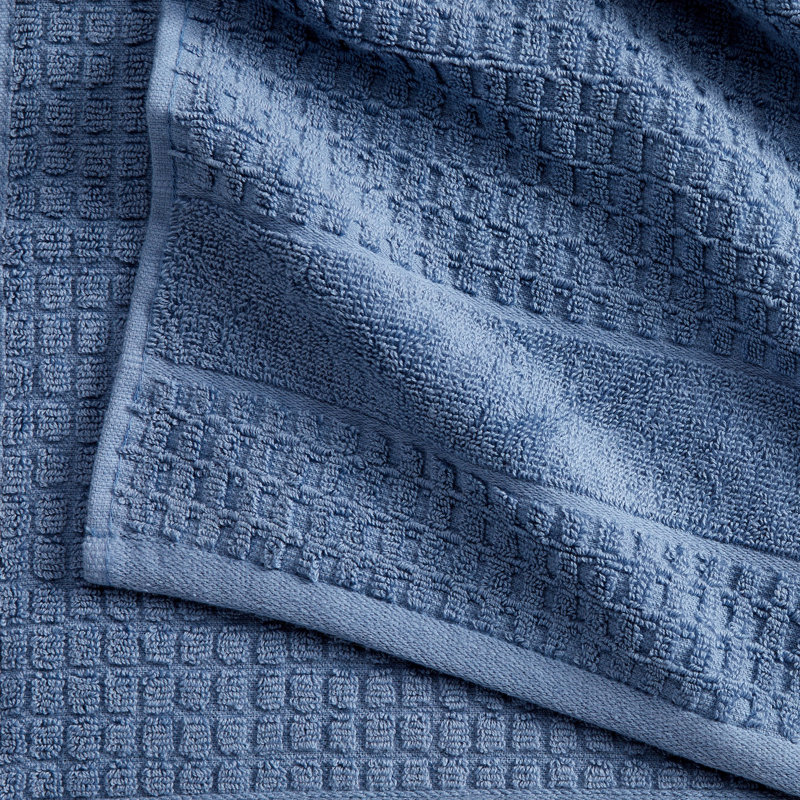 Aneko 100% Cotton Midweight Waffle Mulit-Size Set, Denim Blue