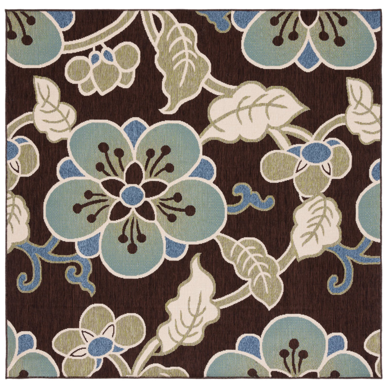 Centeno Performance Floral Indoor/Outdoor Area Rug, Square 6'7"