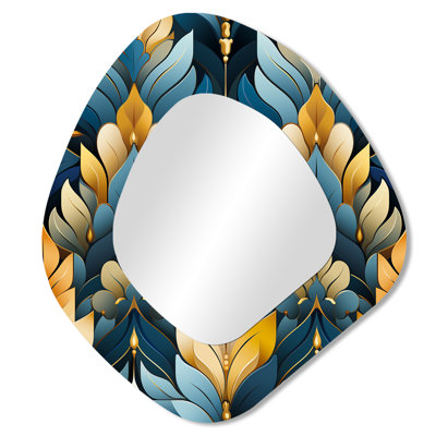 Motif à chevrons or et bleu