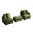 Chenille Deep Seat Sofa with Solid Wood Frame and Throw Pillows