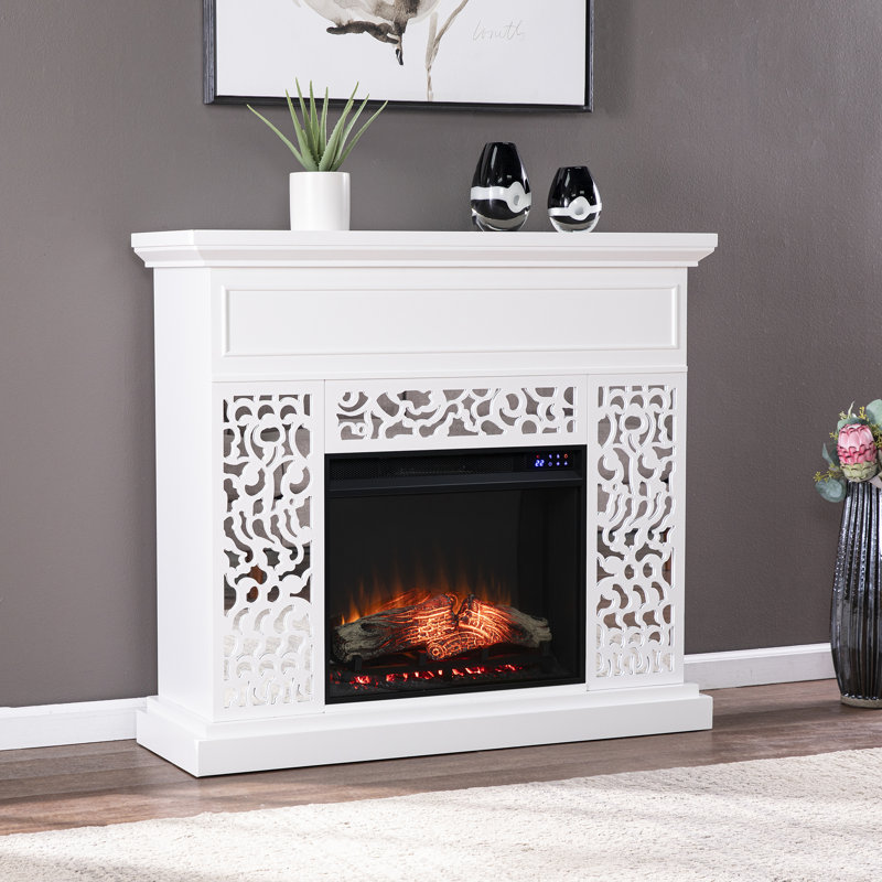 Kamiah 45.75'' W White Electric Fireplace