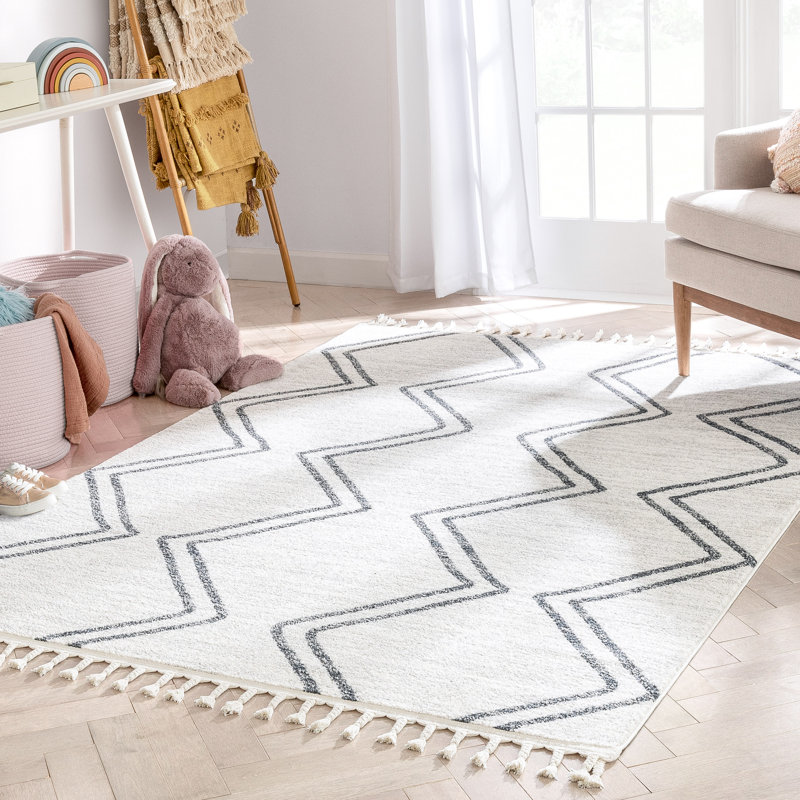 Kennedy Grey/Ivory Children's Rug, Rectangle 160 x 220cm