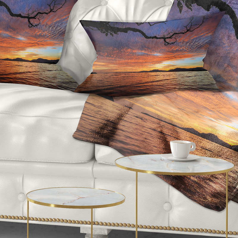 Coussin lombaire phuket magnifique coucher de soleil de mer dans un coussin lombaire