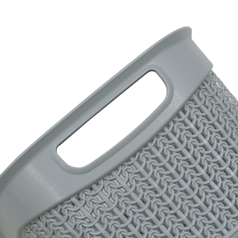JVL Plastic Decorative Basket, Grey
