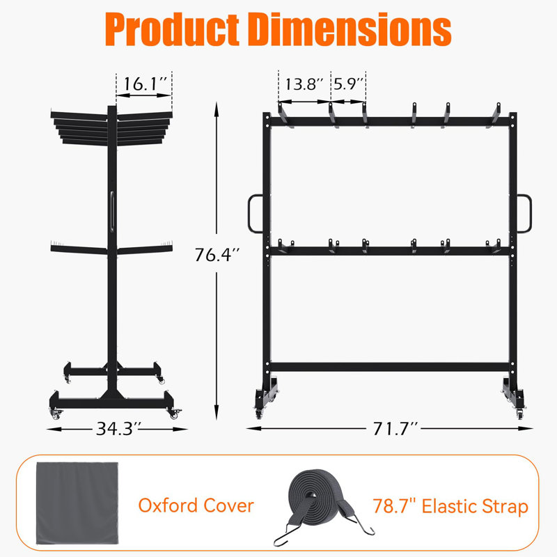 Étagère de rangement pliante pour chaise avec roulettes pivotantes