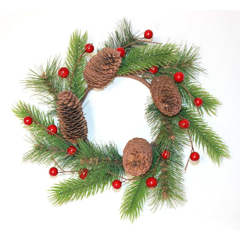 Pine Cones & Berries Candle Ring