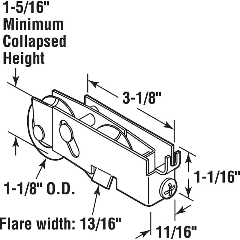 Rouleau tandem Elco pour porte coulissante