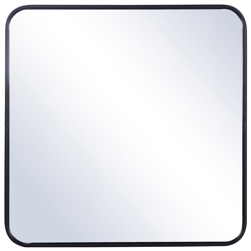 Miroir d'appoint Shaver, 32 po x 32 po, Noir