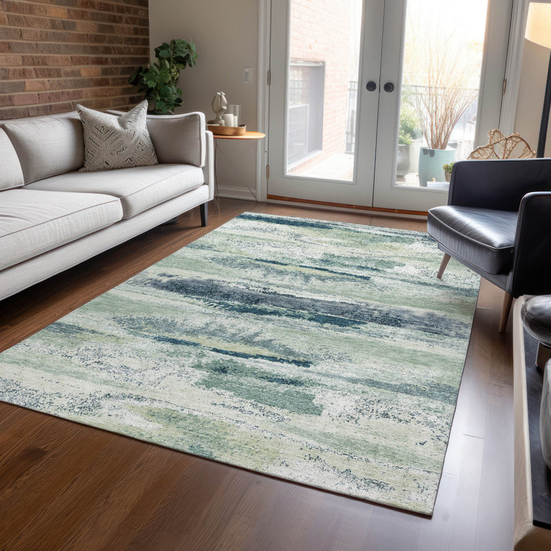 Aleighna Area Rug with Non-Slip Backing, Rectangle 10' x 14'