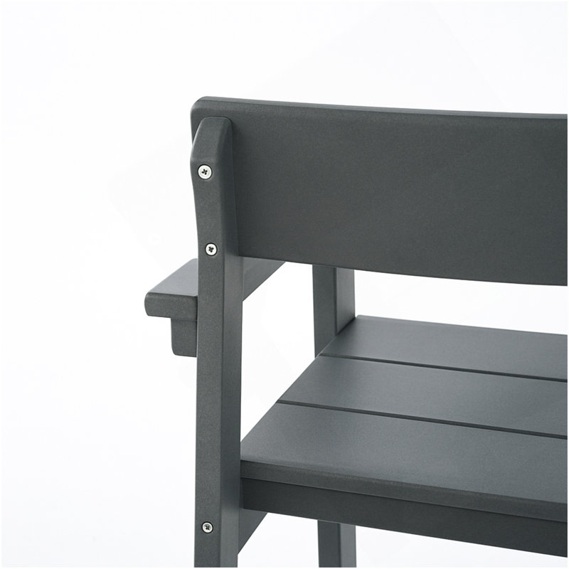Fauteuils de jardin et d'extérieur gris en PEHD avec dossier de style moderniste
