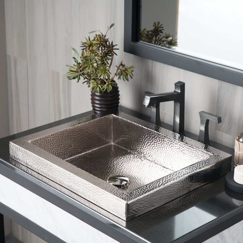 Lavabo de salle de bain encastré rectangulaire en cuivre Tatra