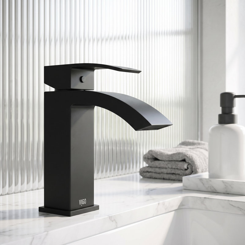 Robinet de salle de bain monotrou Satro, Noir mat