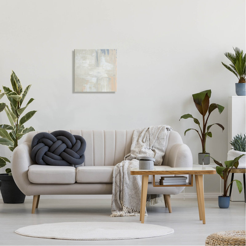 "Beige Modern Neutral Tones", art mural par Annie Warren, H 17 po x l 17 po x P 1,5 po