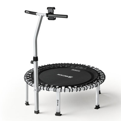 FED Fitness Bcan series BT4 40" Soft Land Pro Adult Bungee Rebounder Trampoline, 500lb Capacity, Adjustable Tension Bungees, One-Piece Frame (16 Gauge), Quiet Indoor Cardio w/Handle, Phone Holder & 2 Pairs Socks| FED Fitness