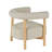 Sara Polyester Curved Back Mid Century Modern Round Boucle Beige Accent Chair with Light Brown Wood Frame