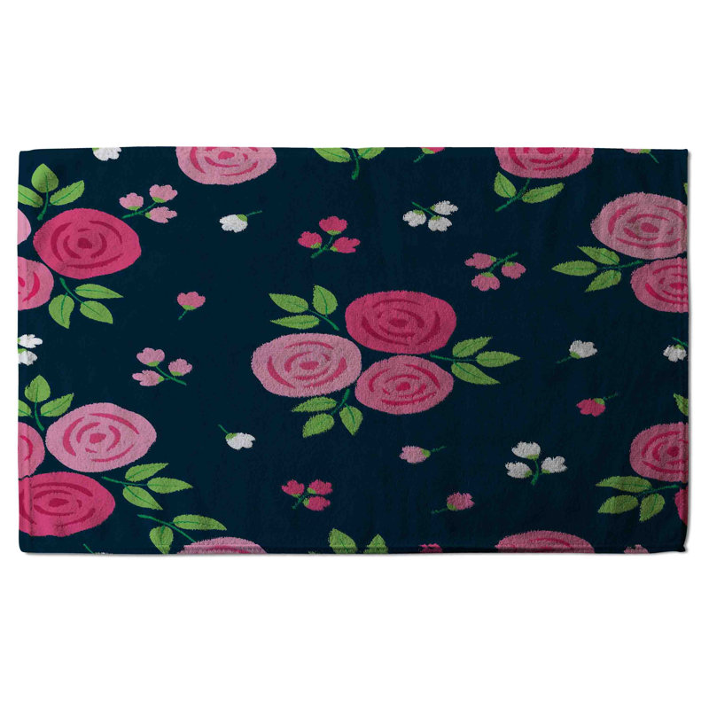 Cotton Floral Waffle Tea Towel Kitchen Towel