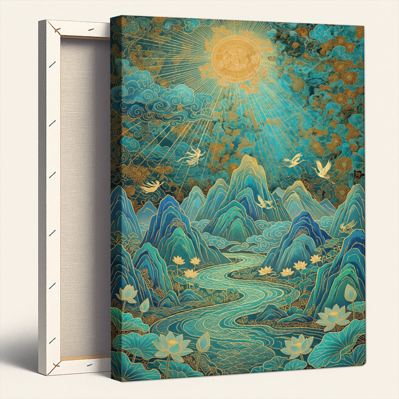 Ensemble de 1 tableau sur toile « Rivière de montagne », 40"H x 28"W, Wrapped Canvas
